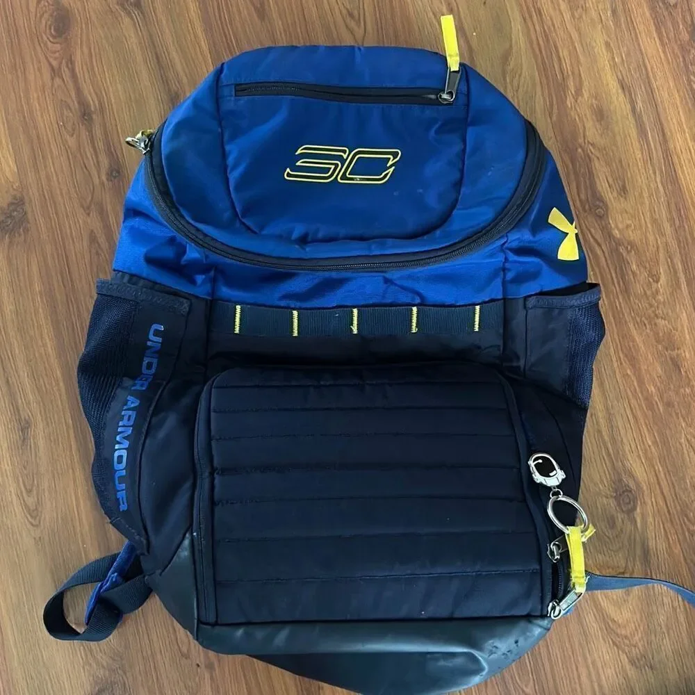 Under Armour Steph Curry large blue navy backpack knapsack